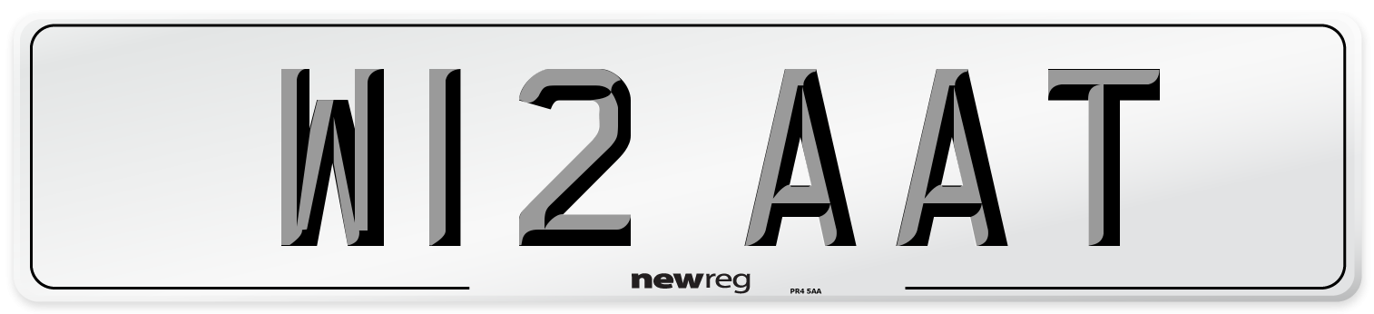 W12 AAT Number Plate from New Reg
